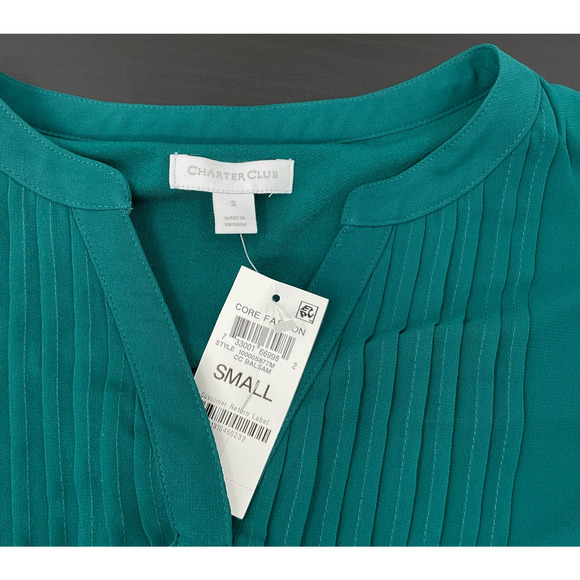 Charter Club Womens Shirt Green Size Small NWT (A150) - Picture 4 of 6